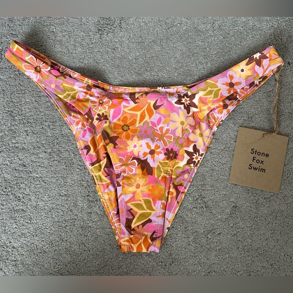 Stone Fox Swim Luka Bottom in Retro Pop Size XL Bikini Floral 70s - Picture 3 of 6